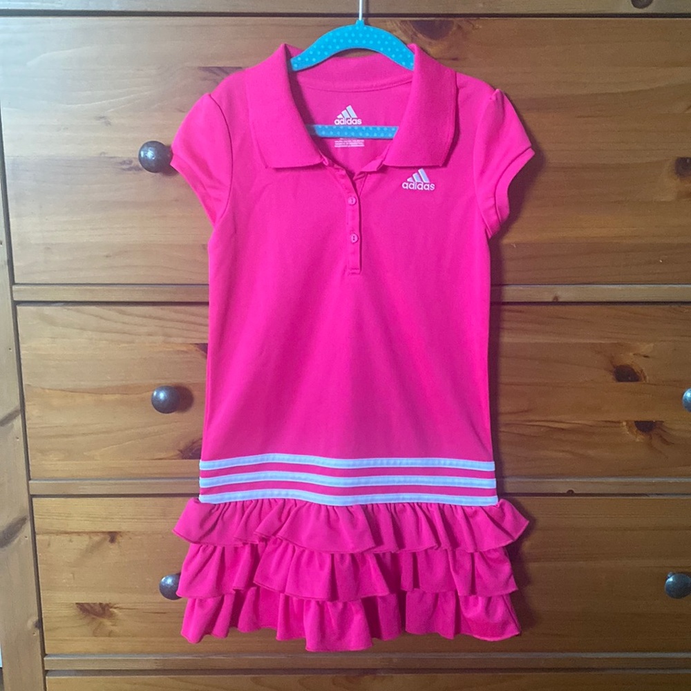 Girls hot pink Adidas tennis dress